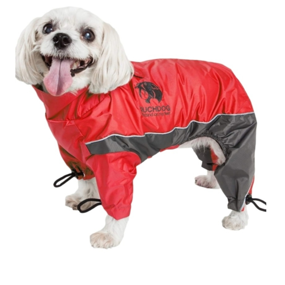 Touchdog Outdoor Series Dog Coat Red Size Large adjustable